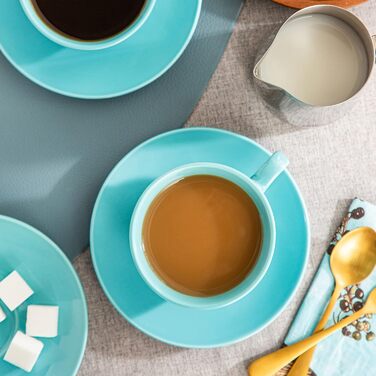 LOVECASA Кавовий сервіз з порцеляни, Sweet, 12-ти частинний (12 чашок з блюдцями), для 6 осіб, 230 мл, білий, VCP-CC13