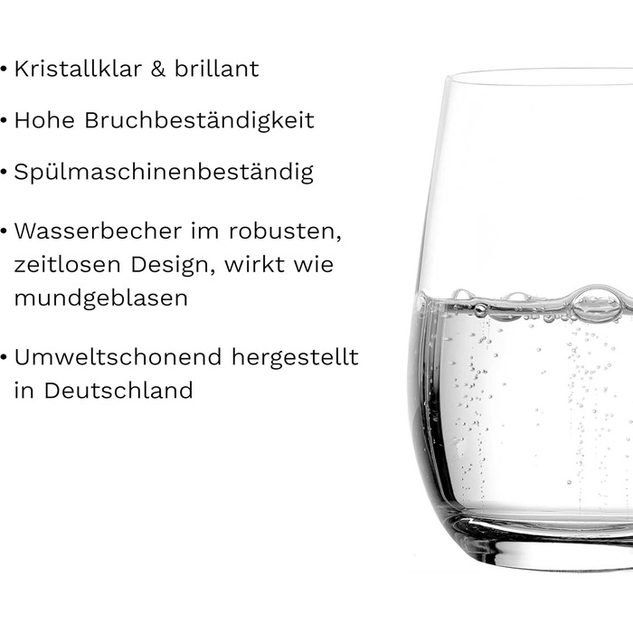Stölzle Lausitz Water Glasses Event 6-Piece Set 465 ml – All-Purpose Glasses for Water, Juice & Cocktails – High-Quality Drinking Glasses Made of Lead-Free Crystal Glass – Dishwasher & Shock-Resistant, Made in Germany
