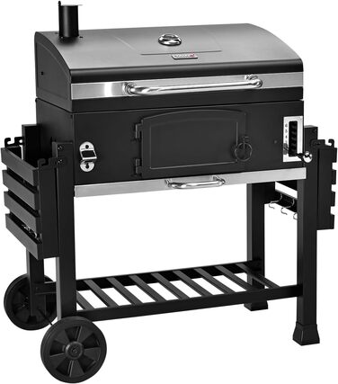 Гриль TAINO Hero XXL з кришкою, коптильня, вугільний BBQ, стійка для гриля, чохол