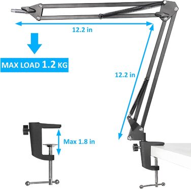 Кріплення для мікрофону HyperX QuadCast з поп-фільтром та універсальним кріпленням, сумісне з QuadCast S, Fifine AM8, Blue Yeti, Razer Seiren Mini V3, YOUSHARES - для мікрофонів з різьбою 3/8' та 5/8'