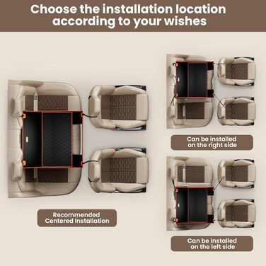 Pecute Dog Car Seat - Reinforced Seat for Medium & Large Dogs - Secure Car Dog Bed with 4 Straps - Rear Seat Dog Crate
