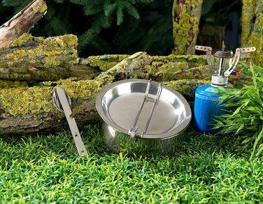 Набір посуду для кемпінгу Semptec Urban Survival Technology: 6-ти частинний набір з нержавіючої сталі з приборами