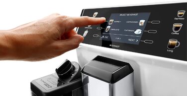 De'Longhi PrimaDonna Class ECAM 550.65.W Fully Automatic Coffee Machine with LatteCrema Milk System, Cappuccino and Espresso at the Touch of a Button, 3.5-inch TFT Color Display and App Control, White