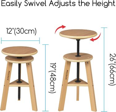 Meeden Adjustable Height Drawing Table with Stool - Artist Easel Table for Studio, Art & Craft Projects