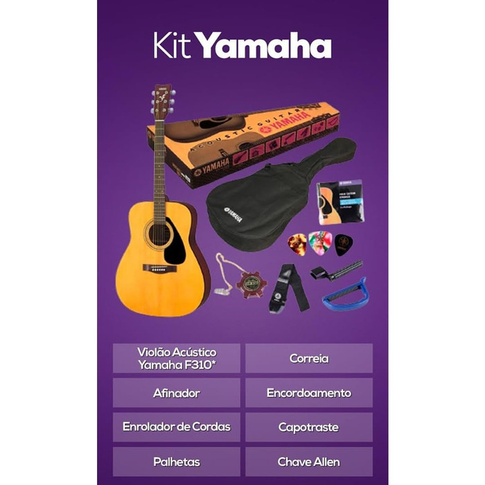 Акустична гітара Yamaha F310P Natur (з чохлом, ремінком, тюнером, струнами, медіаторами, кілком для струн, каподастром)