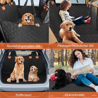 Водонепроникна захисна підстилка для собак у машину, для заднього сидіння, з кріпленнями для безпеки, сумісна з більшістю авто, SUV та пікапами