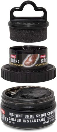 Moneysworth & Best Instant Shoe Shine Cream Kit with Applicator, Black, 50 ml