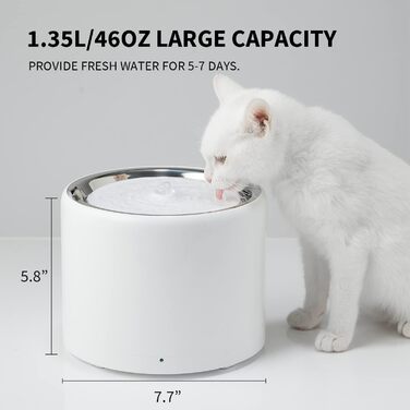 PETKIT Бездротова водяна помпа для автоматичного фонтанчика для котів та собак, з нержавіючої сталі, антибактеріальна