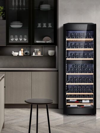 Kalamera 45-Bottle Dual Zone Wine Refrigerator - 120 Liter Capacity with LCD Display - 5-10°C/10-18°C Temperature Zones