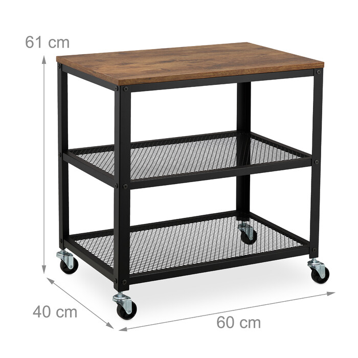 Relaxdays Rolling Cart in Industrial Design
