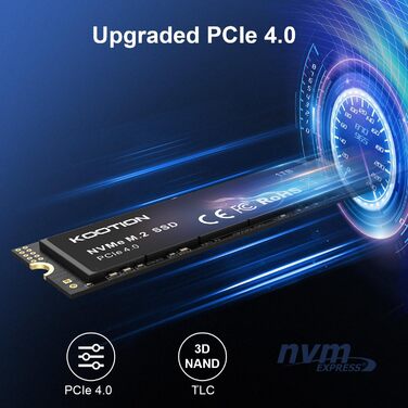 SSD KOOtion 1TB NVMe PCIe 4.0: Швидкий SSD для PS5, ігор та відеомонтажу