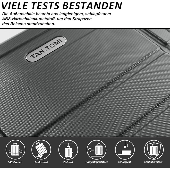 Чемодан ручної об'єм 41л TANTOMI: міцний ABS+PC, 4 колеса, кодовий замок, телескопічна ручка (M/L/XL), світло-темно зелений