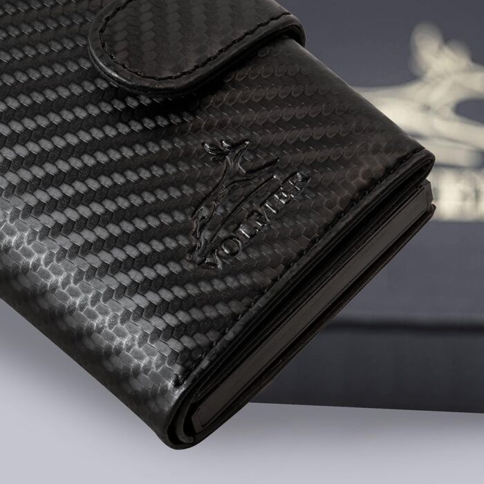 Чохол-органайзер для карток Volmer® POP-UP з відділенням для монет з натуральної шкіри | RFID захист | для чоловіків та жінок | Hunter Green (Зелений) (Zip Carbon)