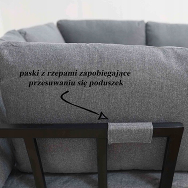 Комплект садових меблів, сірий, 6 предметів