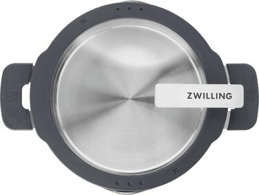 Набір каструль ZWILLING Simplify 5 предметів з кришкою-ситом, скляною кришкою, індукційне дно, нержавіюча сталь, срібно-чорний