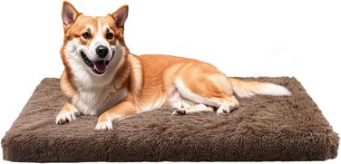Лежанка для собак, м'яка, миюча, фланелева, середніх порід, верблюжий колір, 100x60x10 см