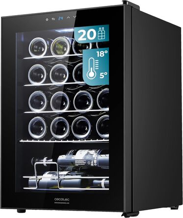 Холодильник для напоїв Cecotec Bolero GrandSommelier 2050 Black - 24 пляшки, компресорний, 5-18°C, тихий, без вібрації