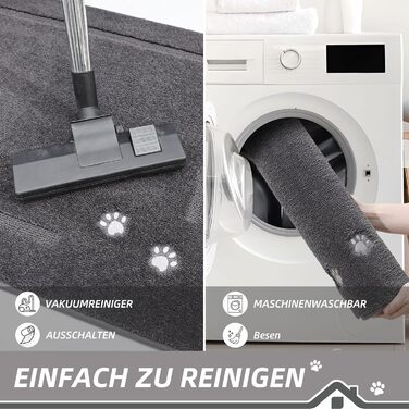 Килимок для дому BEQHAUSE 80x120 см, сірий - для входу, коридору, передні/задні двері, миється