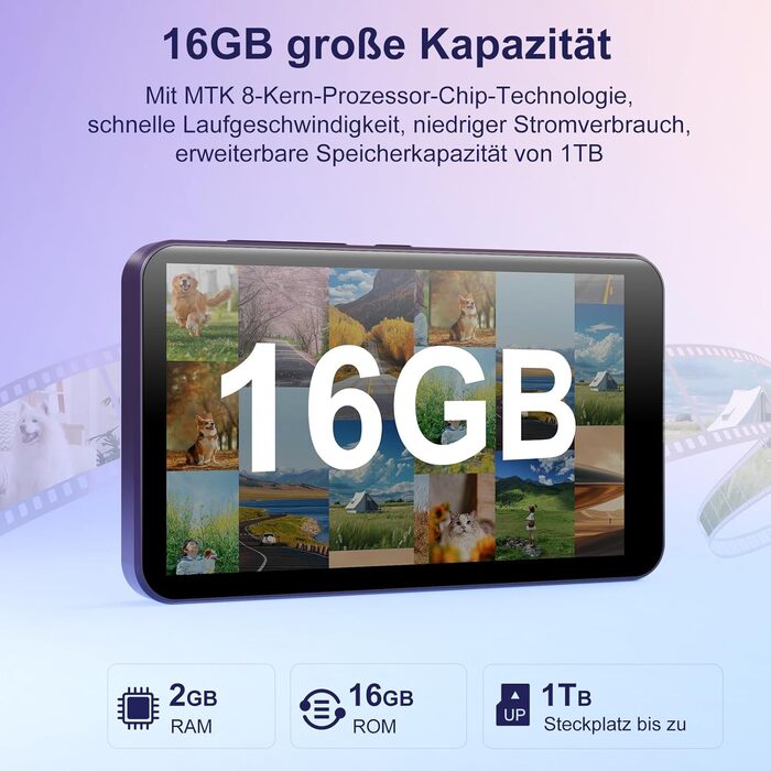 MP3 плеєр 16GB з Bluetooth та Wi-Fi, Android плеєр MP3/MP4 з 4