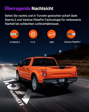 Автомобільний відеореєстратор VANTRUE S1 Pro 2.7K 60FPS з нічним баченням STARVIS 2, прихований монтаж