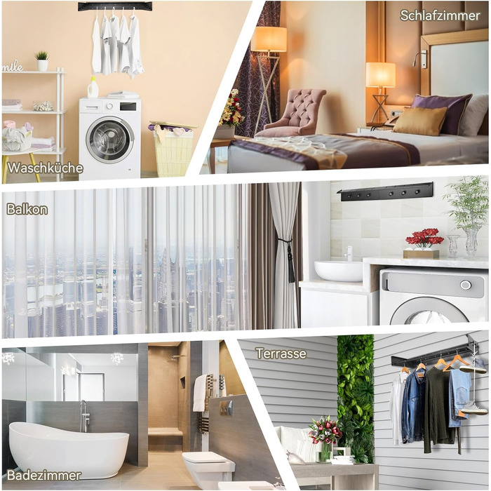 Настінна сушилка для білизни Donken, 80/100 см, розтяжна, для ванної, балкону, тераси