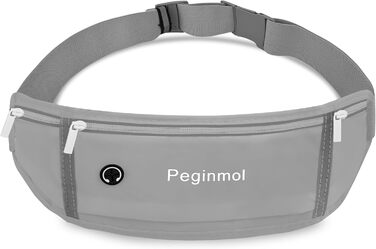 Пояс для телефону для бігу, спортивна сумка для джогінгу, водонепроникний пояс на пояс для чоловіків та жінок з 3 кишенями, велика місткість, регульований біговий пояс (Чорний + Зелений) (Сірий)