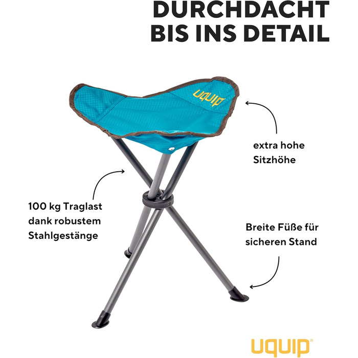 Складаний стільчик Uquip Darcy Boulder: міцний, для кемпінгу, подорожей, вантажопідйомність 100 кг