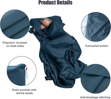 2 Pieces Ultralight Sleeping Bag Portable Travel Sleeping Bag 90 x 220cm for Hostels, Hiking, Camping, Mountaineering
