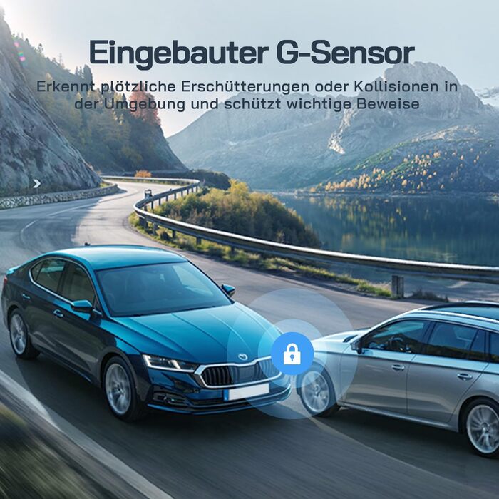 WOLFANG Dashcam: Автомобільна камера 2.5K+1080P з відеореєстратором, нічне бачення, 170° кут огляду, WDR, паркувальний режим, G-сенсор, циклічна запис, внутрішня камера, 32GB SD-карта