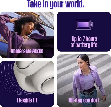 Навушники Bose Ultra Open Earbuds: бездротові, відкриті, з технологією OpenAudio, білий (Rauchweiß)