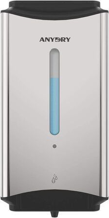 anydry AD1206 Commercial Wall Mount Automatic Liquid Soap Dispenser, Stainless Steel Finish, 1100ml Large Capacity (Polished Stainless Steel)