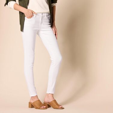 Жіночі джинси Amazon Essentials Skinny з еластичним поясом, білі, укорочені, розмір 38