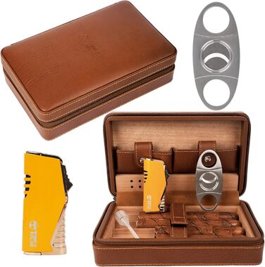 Вишуканий кейс для сигар Time C Club з ножем для сигар та зволожувачем, подарунок для нареченого, на день народження, на День батька