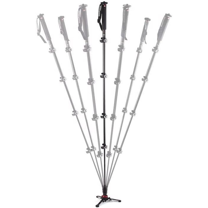 Manfrotto XPRO Einbeinstativ з рідкосною головкою для відеозйомки, 5-секційний монопод з алюмінію/карбону