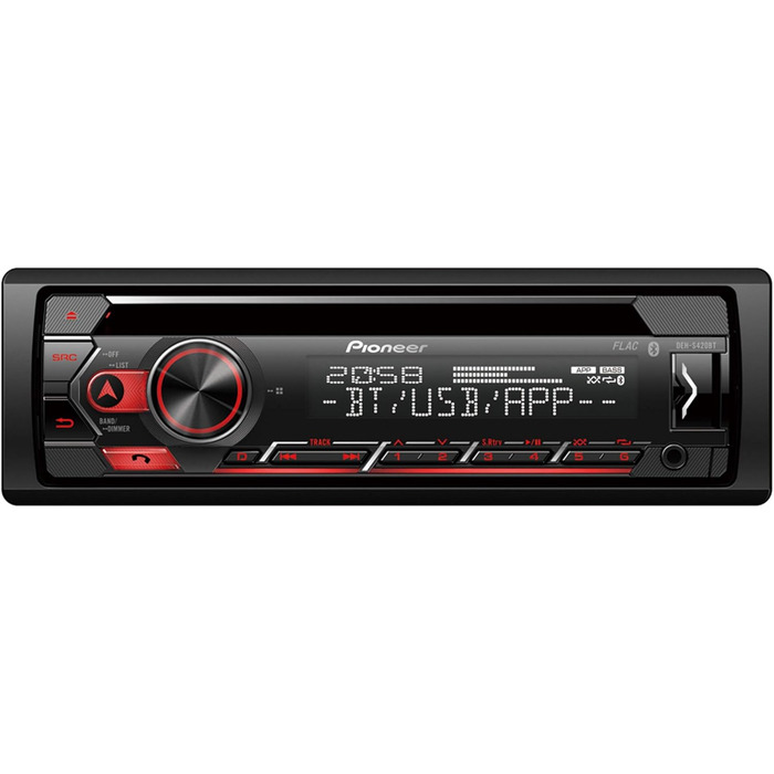 Автомагнітола Pioneer DEH-S420BT 1-DIN з CD-програвачем, Bluetooth, USB, AUX, MP3, RDS, еквалайзером, підтримкою iPod та додатком Smart Sync