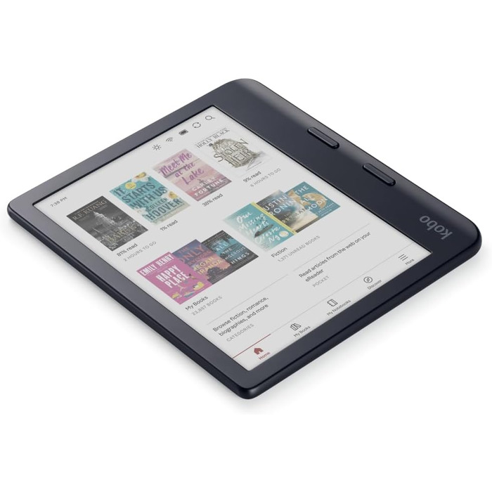 Kobo Libra Color: eReader з 7-дюймовим екраном Kaleido™ 3, підтримує аудіокниги, водонепроникний, білий (чорний)
