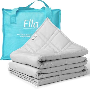 Важка ковдра Ella 200x200 см 13 кг – антистресова терапевтична ковдра з 100% бавовни для глибокого сну та релаксації, для чоловіків і жінок вагою 75-110 кг