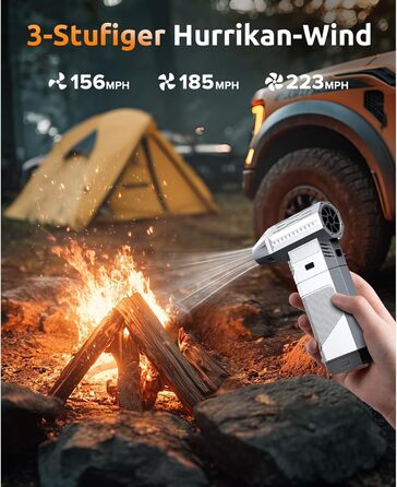 Електричний пилодув Luftduster з акумулятором 8000mAh, 220g повітряного потоку, LED, для ПК, авто та електроніки (срібний)