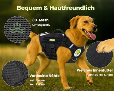 Нашийник для собак середніх та великих порід RoveVest Air: легкий, дихаючий, регульований, для прогулянок та активного відпочинку. Чорний, розмір M