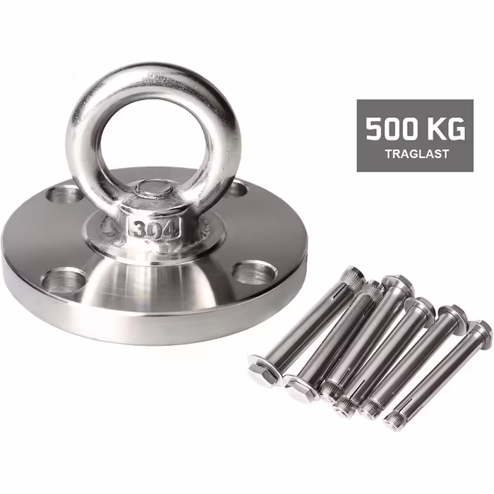TSSS Heavy-Duty Ceiling Hook for Hammock, 500 kg Load Capacity, 304 Stainless Steel, Fixing Hook, Hanging Chair, Punching Bag Holder with Anchor Bolt