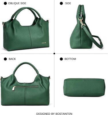 Сумка жіноча BOSTANTEN шкіряна шопер Hobo з ручкою та регульованим ременем, коричнева