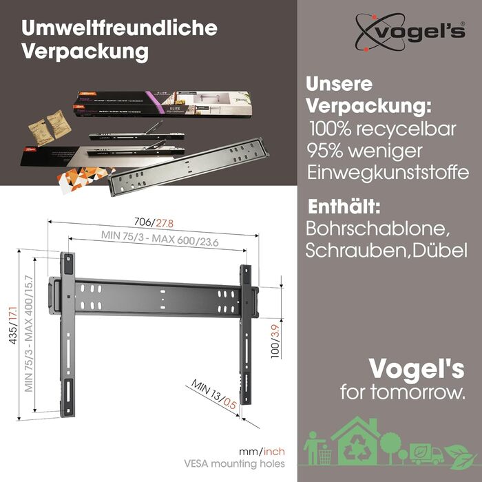 Кронштейн настінний для телевізора Vogel's TVM 5505 Ultraflat 32-77