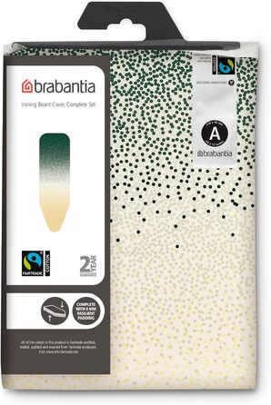 Глядишка для прасувальної дошки Brabantia з шаром 8 мм, Fairtrade-бавовна, міцна та легка у встановленні - 124 x 38 см (A Board (110 x 30 см), New Dawn)
