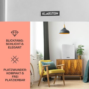 Klarstein Mini Холодильник для кімнати 30л, для напоїв та косметики, міні-бару, компактний та тихий, з регульованими полицями, Skincare Холодильник 5-15°C