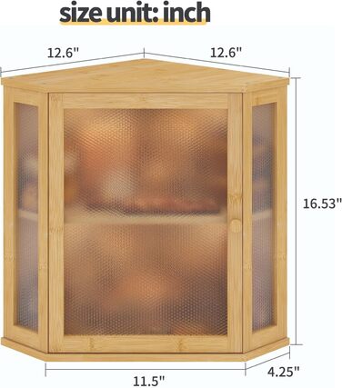 Бак для хліба на кухонну стільницю Eck, контейнер для домашнього хліба, двошаровий, великий бамбуковий контейнер для кухні з вікном (Білий, середній)