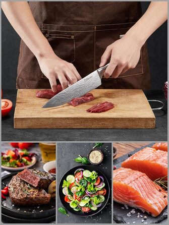 D.Perlla 15-Piece Self-Sharpening Knife Block Set - Professional Stainless Steel Kitchen Knife Set with Ergonomic Handles & Wooden Block
