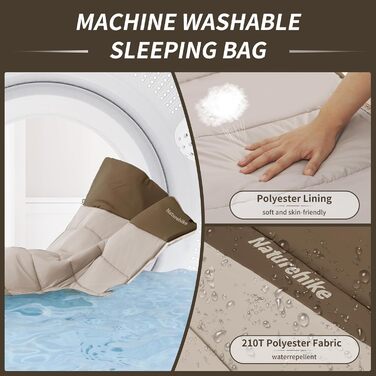 Спальний мішок Naturehike YC для 2 осіб, 3-4 сезони, теплий, для дорослих та дітей, для кемпінгу та подорожей