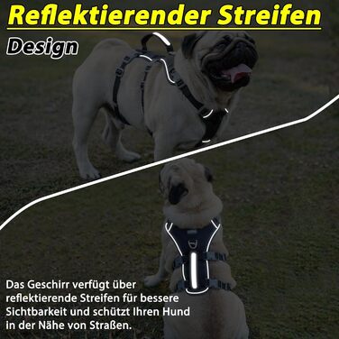 Нашийник для собак з повідком, безпечний нашийник від виривання, анти-тяговий нашийник з ручкою та світловідбиваючими елементами, легкий, регульований нашийник для середніх собак (Чорний, XS). Дуже маленький, чорний