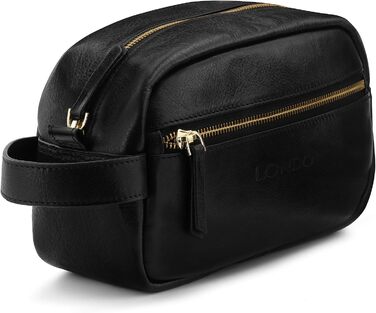 Чорна дорожня сумка Londo Echtleder з культурою та косметичною сумкою - унісекс
