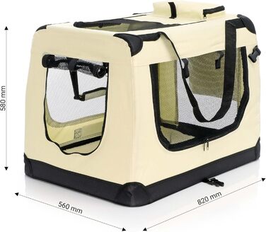 Транспортна переноска для собак та котів Fudajo, 50x35x35 см, міцна, легка, з ручкою та ковдрою